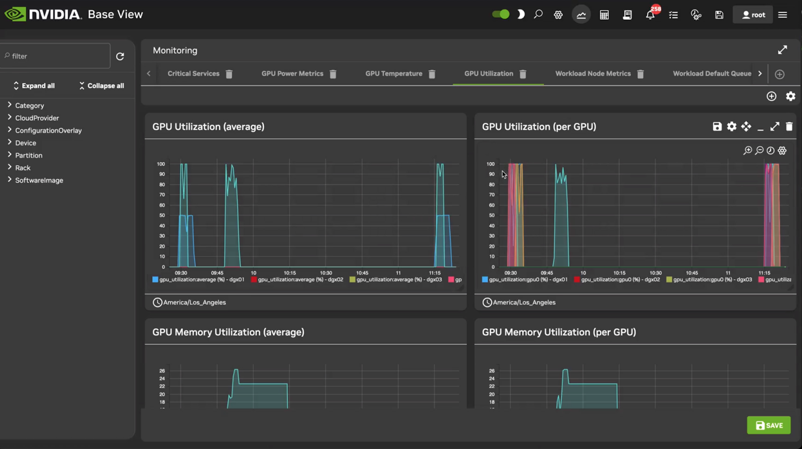 NVIDIA Base Command Manager interface showing cluster management tools